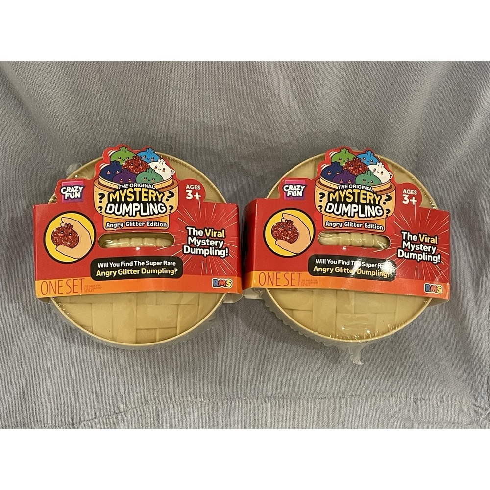 NEW Set of 2 - Mystery Bun Squishy Dumpling Fidget Fun - Angry Glitter Edition